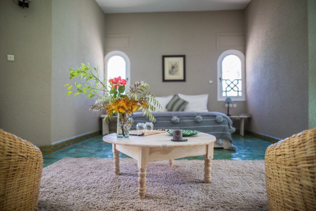 Espace nuit de la suite prestige – La Vie en Rose Marrakech
